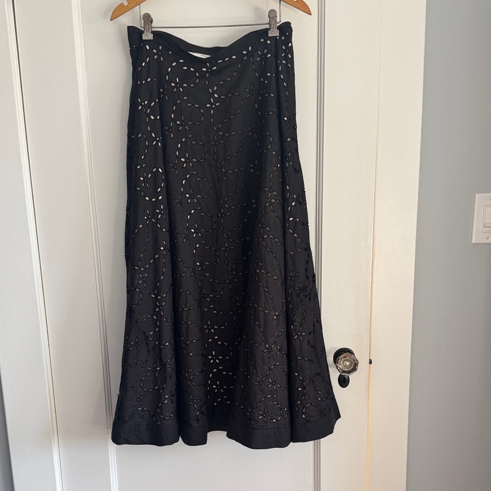 Spiegel Black A-Line Maxi Floor Length Skirt with Cutout Design